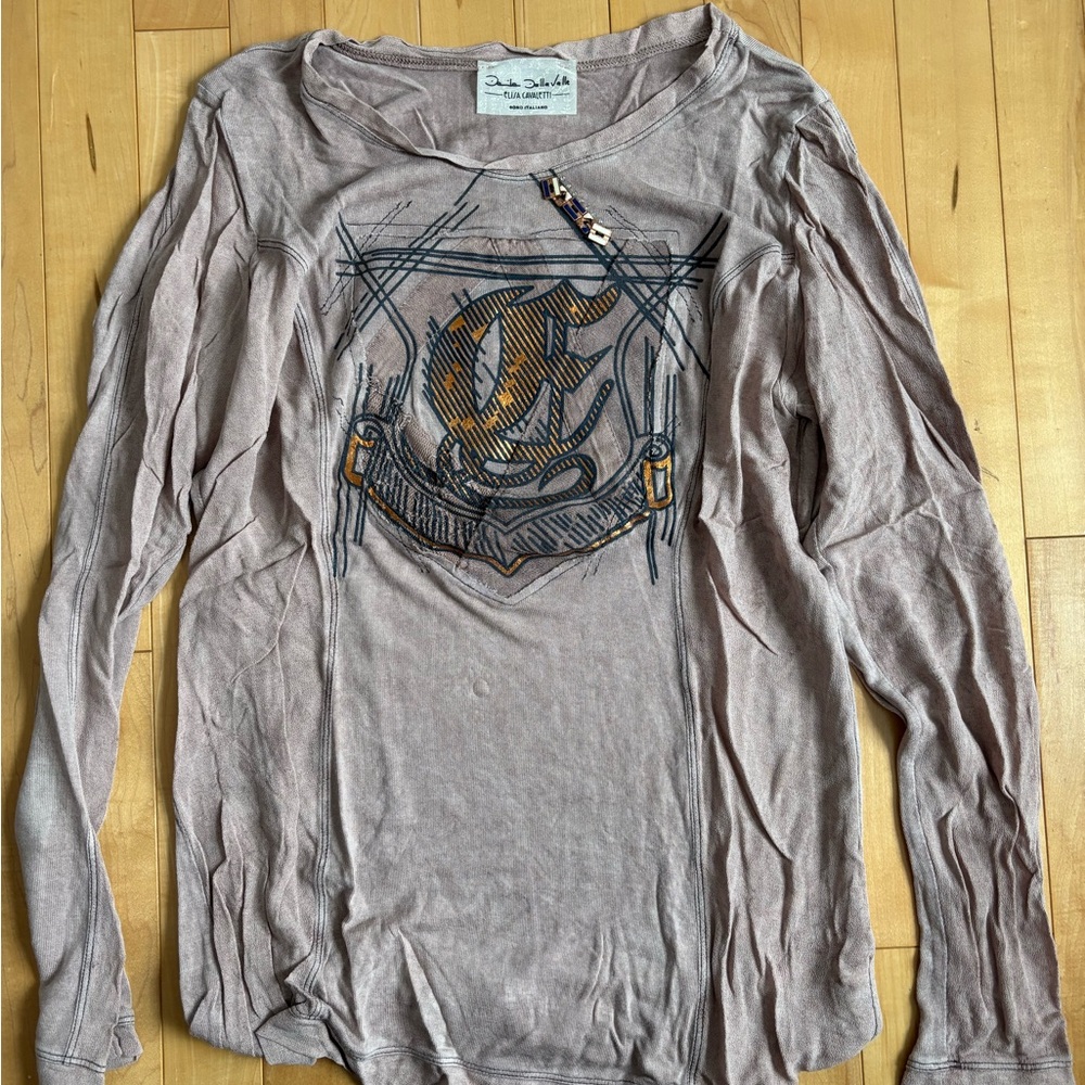 Elisa Cavaletti Pink Beige Embellished Top
